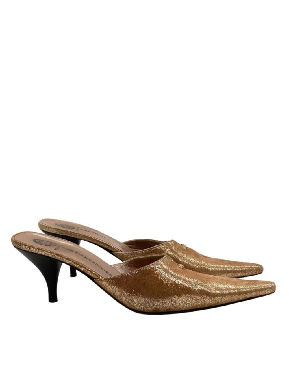 Les Tropeziennes Mules 38 8 Metallic Shimmer Y2K Coquette Made in Italy Corpcore - Picture 4 of 10